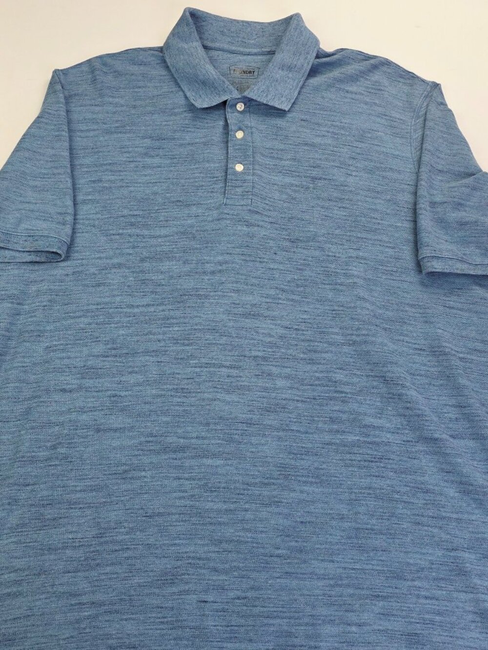Foundry Sz 3XLT Men Blue Black Tint Short Sleeve Spread Collar Cotton Blend Polo